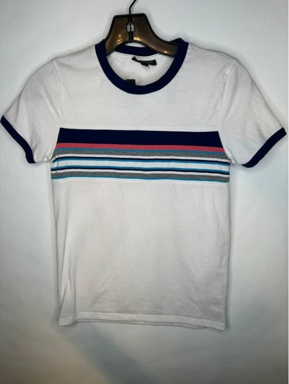 White with stripes topshop t-shirt size 0